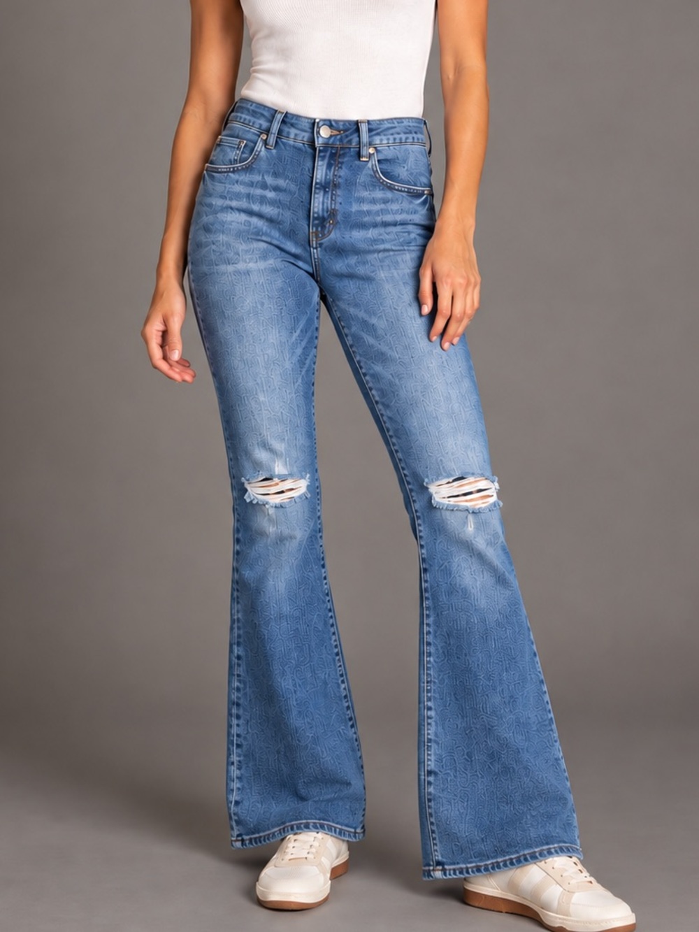 Pilcro The Icon Flare Jeans 32 Distressed Medium Wash Anthropologie